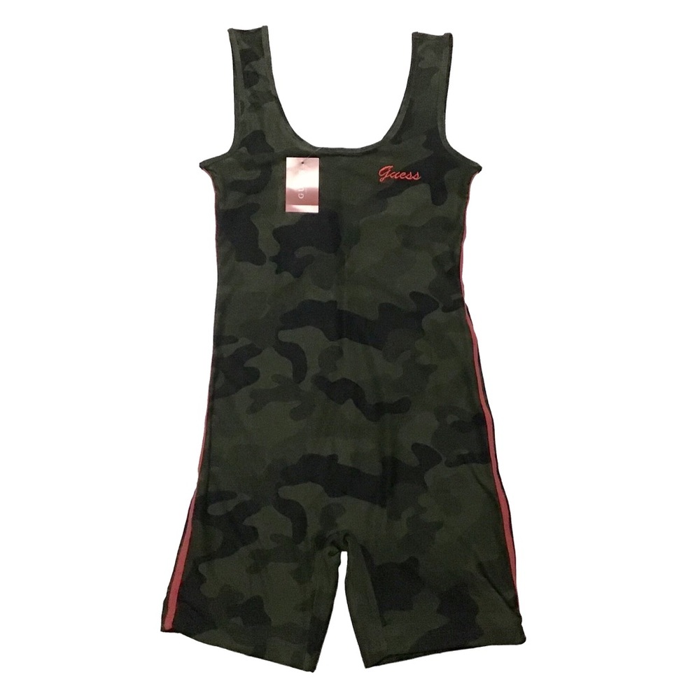 Guess Women's Ronnie Athletic Romper Size Large, Brooks Camo NEW NWT